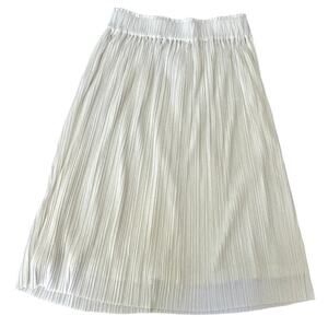 White Mastina Vintage Pleated Midi Skirt Double Lined - Size Extra Small